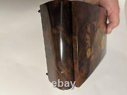 Reuge Music box with inlaid wood mirror music plays made in Switzerland