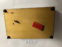 Reuge Music box with inlaid wood mirror music plays made in Switzerland