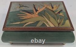 Reuge Musical Jewelry Box with Tropical Inlay Playing Sweet Leilany, H Owens