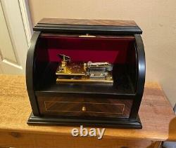 Reuge RollTop Music Box 3 discs 30 note mechanical handcrafted Italy Switzerland