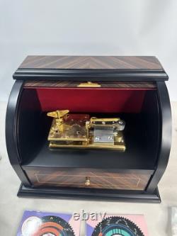 Reuge Rolltop Swiss Classic Music Box 30 Note w 5 Discs Excellent