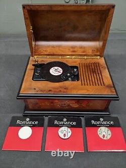 Reuge Romance Music Treasure Chest 4-1/2 Disc Music Box with Set of 3 Discs