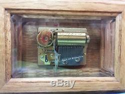 Reuge Romance Music box 36 Note The Rose Beveled glass and OAk