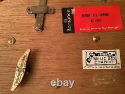 Reuge Romance Sainte Croix 36 Keys Music Box, Wooden & Crystal Glass Case. Works