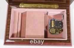 Reuge Romance Swiss Jewelry Music Box Italian Inlaid Wood Top Plays Edelweiss