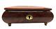 Reuge Rosewood Swiss Music Jewelry Box Floral, Brass Legs Plays Amazing Grace