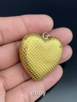Reuge STE-CROIX-SWISS Yellow Gold Tone Heart Shape Vintage Musical Pendant