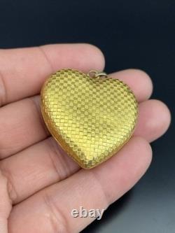 Reuge STE-CROIX-SWISS Yellow Gold Tone Heart Shape Vintage Musical Pendant