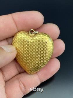 Reuge STE-CROIX-SWISS Yellow Gold Tone Heart Shape Vintage Musical Pendant