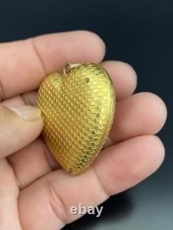 Reuge STE-CROIX-SWISS Yellow Gold Tone Heart Shape Vintage Musical Pendant