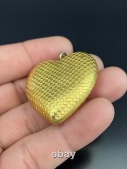 Reuge STE-CROIX-SWISS Yellow Gold Tone Heart Shape Vintage Musical Pendant