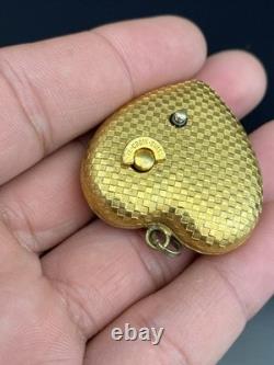 Reuge STE-CROIX-SWISS Yellow Gold Tone Heart Shape Vintage Musical Pendant
