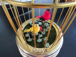 Reuge Saint-Croix Swiss Gilded Bird Cage Music Box 2 Singing Birds Automation