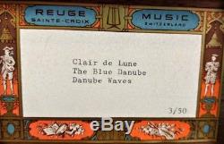 Reuge Saint Croix Swiss Music Box 3/50 Clair de Lune Blue Danube Danube Waves