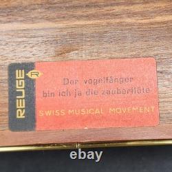 Reuge Saint Croix Swiss Music Box Mozart Bronze Medallion The Magic Flute READ