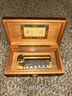 Reuge Saint-Croix Vintage Wooden Music Box 3/72 Made In Switzerland Works Great