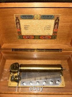 Reuge Saint-Croix Vintage Wooden Music Box 3/72 Made In Switzerland Works Great