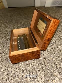 Reuge Saint-Croix Vintage Wooden Music Box 3/72 Made In Switzerland Works Great
