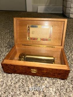 Reuge Saint-Croix Vintage Wooden Music Box 3/72 Made In Switzerland Works Great