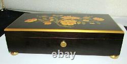 Reuge Sainte Croix 12 Tune 60 Note Carillon Music Box Arte Intarsio Inlaid Case