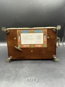 Reuge Sainte Croix CH 4/50 Tapestry Music Box 4 Songs Edelweiss WithKey 45072