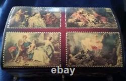 Reuge Sainte Croix CH 4 / 50 music box Switzerland romance scenes Vintage