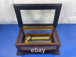 Reuge Sainte Croix Crystal / Wood Music Box Playing 3.72 Chariots Of Fire Rare