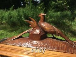 Reuge Sainte Croix Music Box 3/72 Wooden Carved Pheasants, Love Story Raindrops
