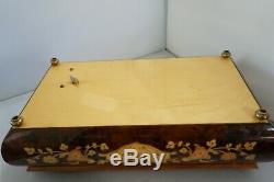 Reuge Sainte Croix Music Box & Jewelry Box, 2 boxes, CH 3/72 Burl Wood & Brass