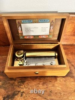 Reuge Sainte Croix Music Box Switzerland Ch 4/50 4 Songs Works Wonderfully