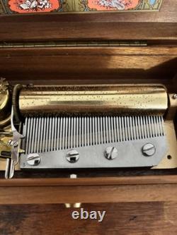 Reuge Sainte Croix Music Box Switzerland Ch 4/50 4 Songs Works Wonderfully