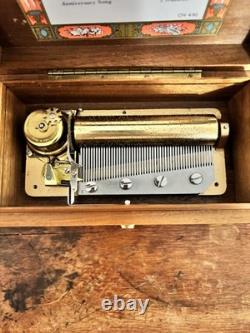 Reuge Sainte Croix Music Box Switzerland Ch 4/50 4 Songs Works Wonderfully