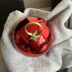 Reuge Sainte Croix Red Christmas Ball Music Box Good Working Silent Night VTG