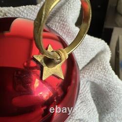 Reuge Sainte Croix Red Christmas Ball Music Box Good Working Silent Night VTG