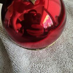 Reuge Sainte Croix Red Christmas Ball Music Box Good Working Silent Night VTG