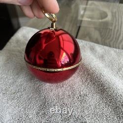 Reuge Sainte Croix Red Christmas Ball Music Box Good Working Silent Night VTG