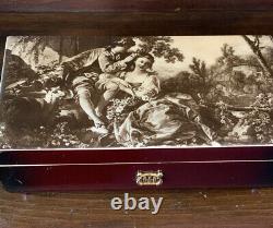 Reuge Sainte Croix Swiss Music Box 4/50- Francois Boucher Art, beautiful box