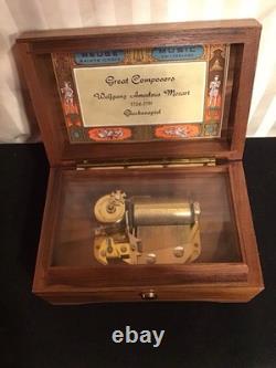 Reuge Sainte Croix Swiss-made Glockenspiel Wood Music Box Plays Music By Mozart