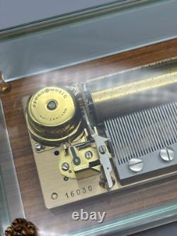 Reuge Sainte-Croix Switzerland 3 Tune 144 Note Music Box with Dolphin Feet MOZART