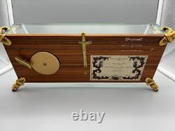 Reuge Sainte-Croix Switzerland 3 Tune 144 Note Music Box with Dolphin Feet MOZART