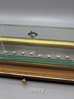 Reuge Sainte-Croix Switzerland 3 Tune 144 Note Music Box with Dolphin Feet MOZART