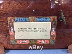 Reuge Sainte Croix Switzerland 3 Tune 72 Tooth Mozart Wooden Music Box