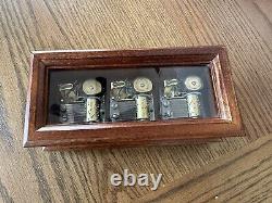 Reuge Sainte Croix Triple Cylinder Music Box 1960's EJB Switzerland 3 Tunes