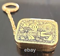 Reuge Sainte Croix Vintage Pocket Music Box Key Chain 1960-70s Switzerland