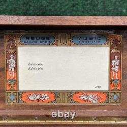 Reuge Sainte Croix Vintage Swiss 2/50 Music Box Edelweiss Working