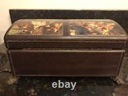 Reuge Sainte Crouch Switz Wood Music Box 45001 Ch4/50 Works! RARE with Key