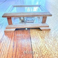 Reuge San Francisco Music Box Co Wood & Beveled Glass No. 1915 Swiss Made WORKS