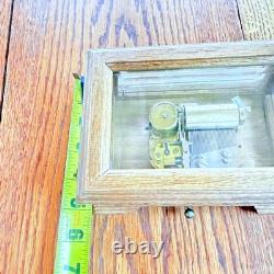 Reuge San Francisco Music Box Co Wood & Beveled Glass No. 1915 Swiss Made WORKS
