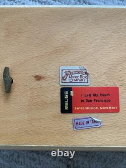 Reuge San Francisco Music Box Co Wood Laquer Memory Music Box withLocking Key