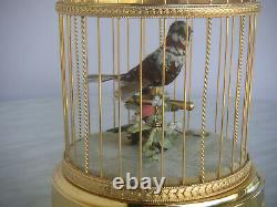 Reuge Singing Bird Music Box Clock Automat Singvogelkäfig Spieluhr Spieldose